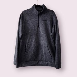 Nike Grey Pullover Quarter Zip Mock Neck  Sweatshirt for Men Size Large